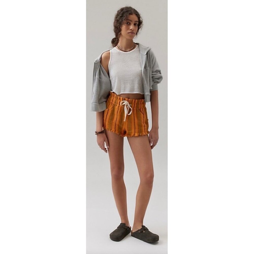 Urban Outfitters Women's Frankie Paperbag Micro Shorts Striped, Size XL NEW